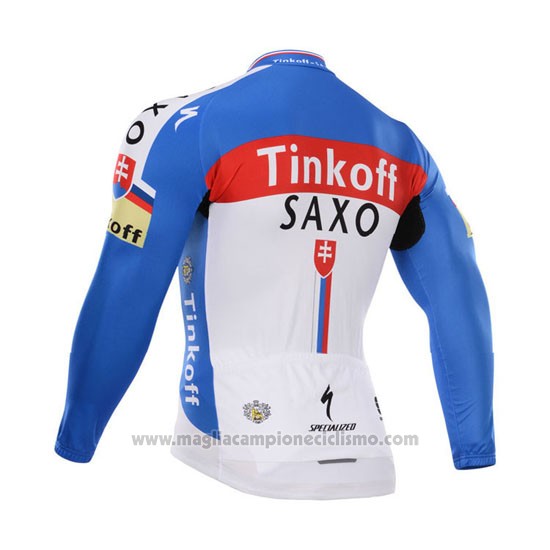 2015 Abbigliamento Ciclismo Tinkoff Saxo Bank Campione Slovacchia Manica Lunga e Salopette